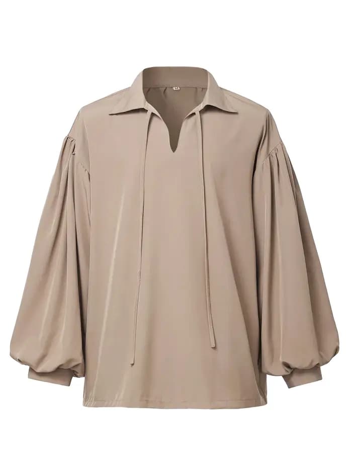 Chemise à col en V de style vintage pour hommes