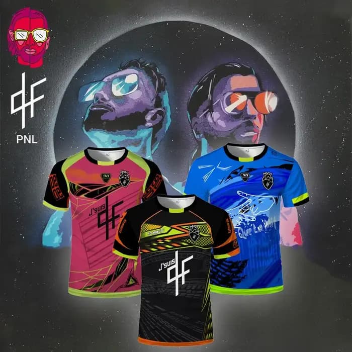 PNL Maillots 90 minutes maillot imprimé respirant Football formation T-shirt hommes et femmes à la mode à manches courtes col rond t-shirts
