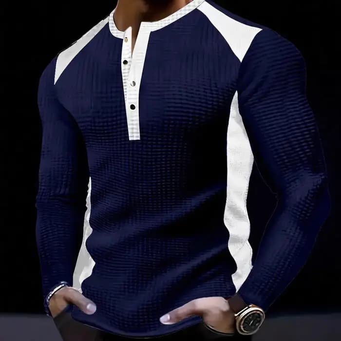 T-shirt à manches longues et col haut pour hommes