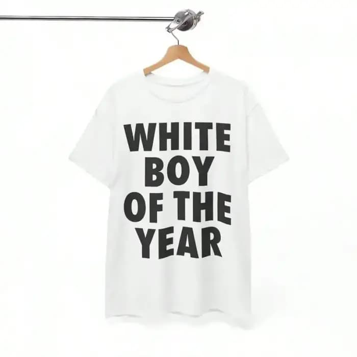 T-shirts WHITE BOY OF THE YEAR imprimés à manches courtes
