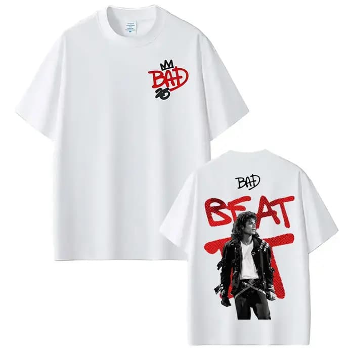 T-shirts Michael Jackson The King of Pop Bad Era Tour pour hommes et femmes