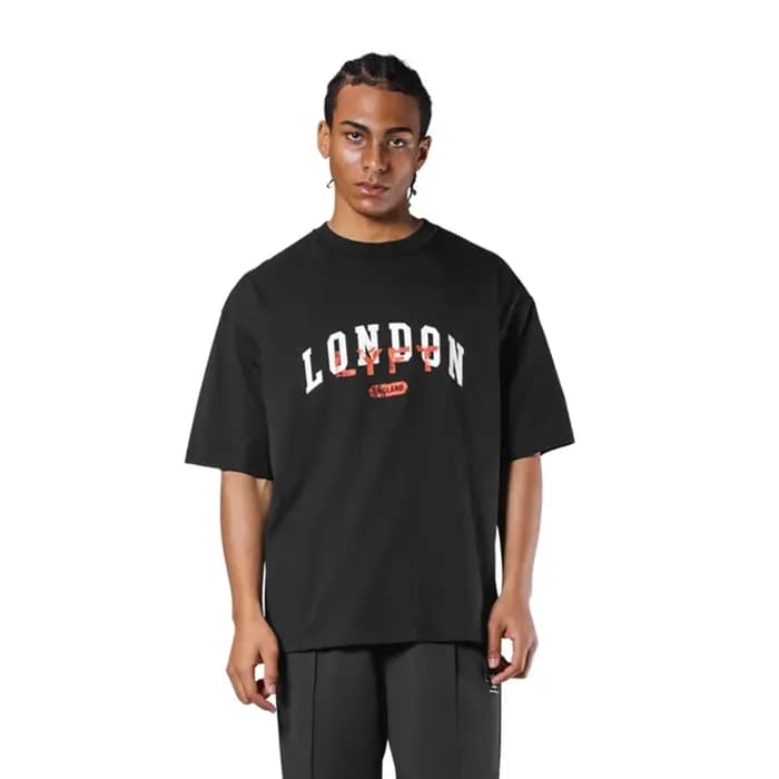 LYFT VINTAGE LONDON LOGO GRAND T-SHIRT Nouveaux T-shirts en coton pour hommes Sports de course Respirant O-cou à