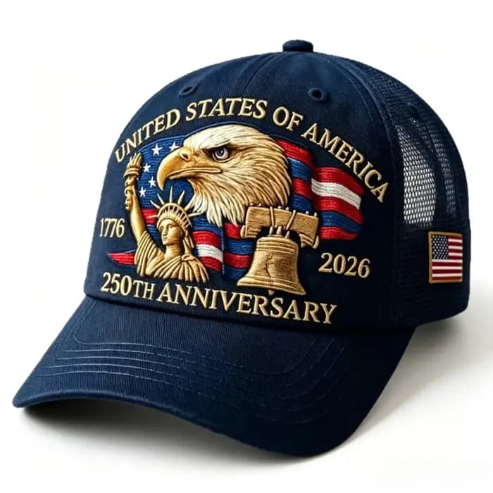 Casquette de baseball unisexe avec imprimé aigle du 250e anniversaire américain