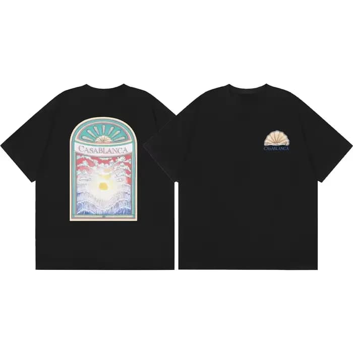 T-shirt unisexe décontracté à imprimé Casa Blanca