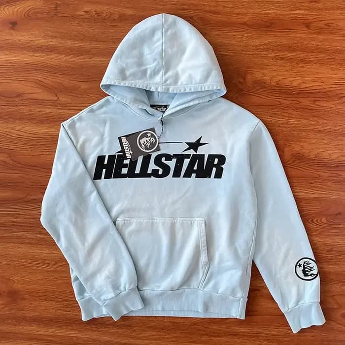 Sweat à capuche HS Fire bleu ciel