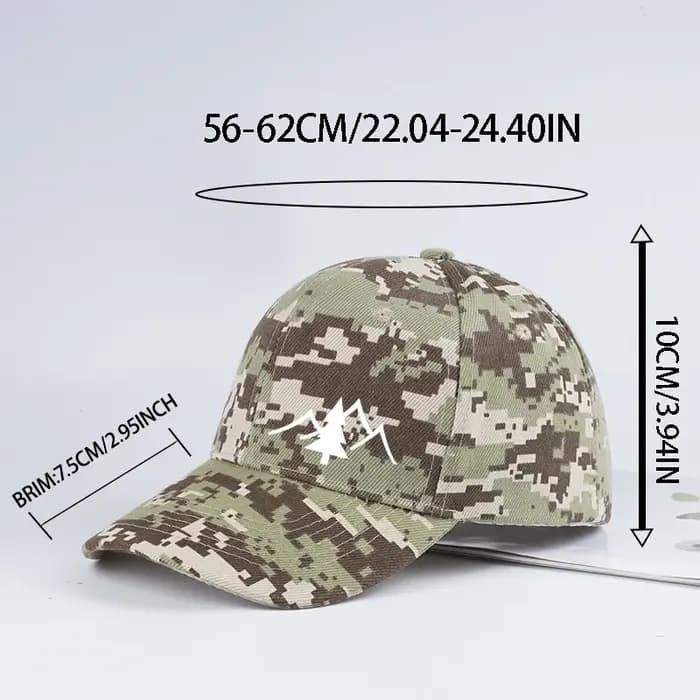 Casquette de baseball camouflage à imprimé pin des montagnes