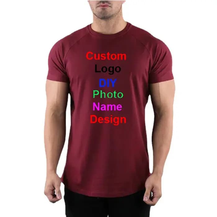 T-shirt à manches courtes en coton à col rond pour hommes