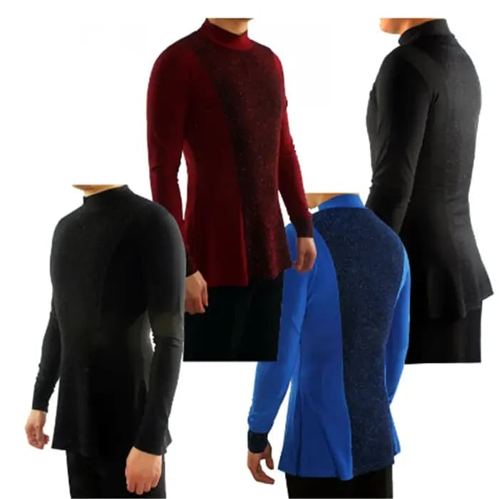 Chemises de danse latine élastiques pour hommes