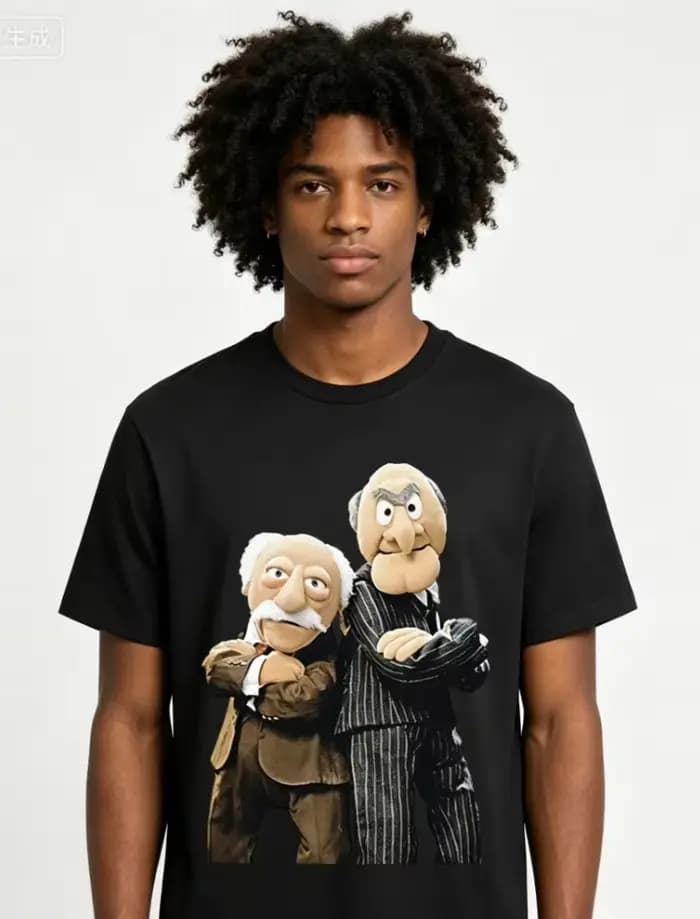 T-shirt noir Statler et Waldorf pour hommes