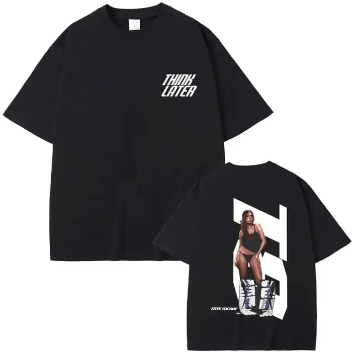 2025 chanteur Tate Mcrae T8 musique t-shirts hommes femmes Vintage T-shirt été coton surdimensionné à manches courtes