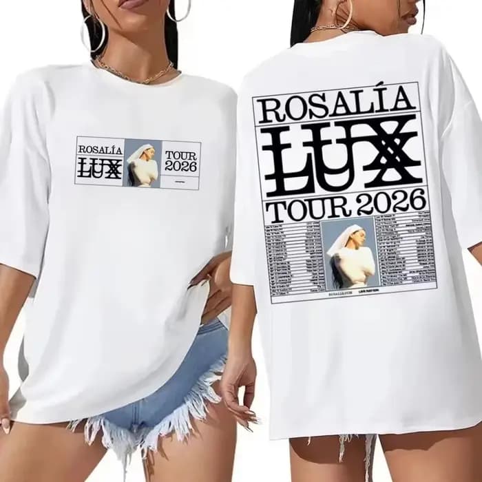 T-shirt Rosalia Lux Tour 2026, imprimé graphique vintage, en coton, T-shirt Rosalia, cadeau rétro po