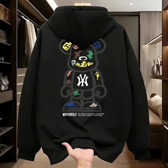 Sweat-shirt à capuche pour homme - Mode décontractée automne/hiver, haut ample avec doublure en polaire, sweat à capuche chaud pour l'extérieur