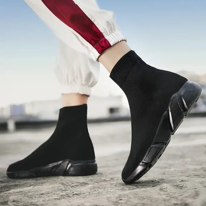 2025 printemps baskets pour hommes noir sans lacet Non en cuir chaussures décontractées haut sans lacets