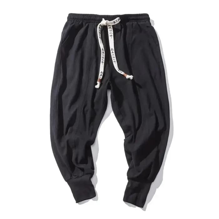 Hommes sarouel Streetwear coton lin Joggers nouveau Baggy Hip Hop mode pantalon décontracté solide p