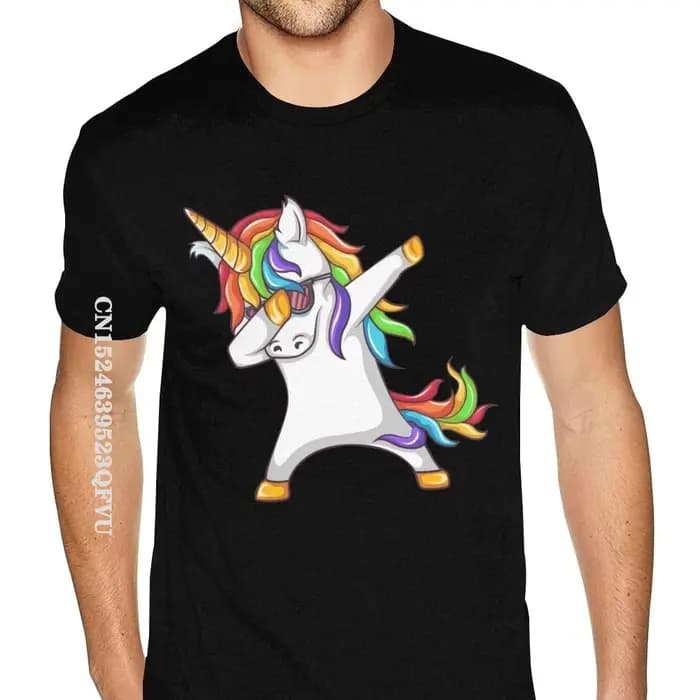 Dabbing licorne T-Shirt hommes garçon 80S Grunge t-shirts chemise pour hommes surdimensionné Anime T-Shirt hommes à la mode marque Vintage T-Shirt