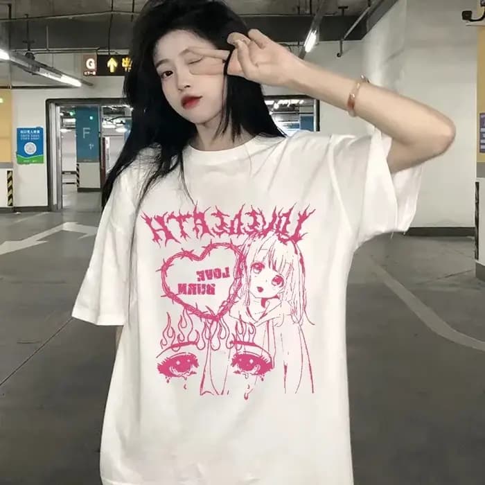 Harajuku T-shirt femmes Anime