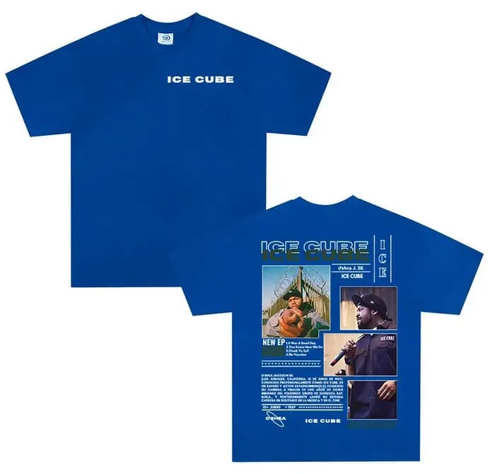 Rappeur Ice Cube Tour Album 2025 t-shirts graphiques hommes Hip Hop surdimensionné à manches courtes T-shirt mode haute