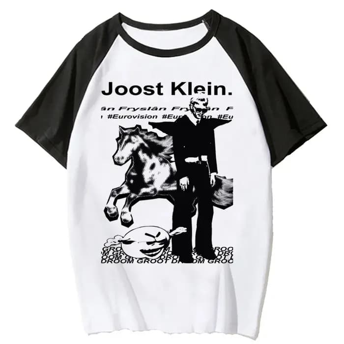 Joost Klein t-shirt femme psychédélique rétro graphique esthétique hip hop t-shirt coloré université