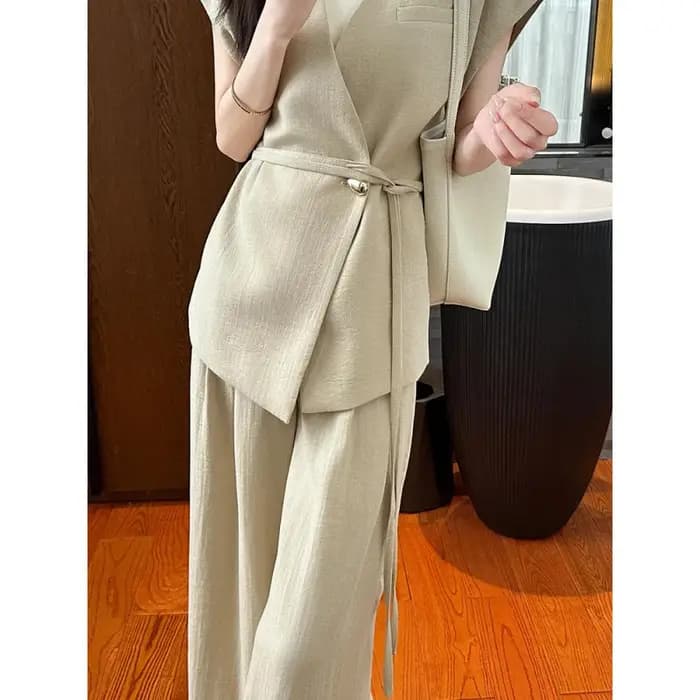 2025 nouveau Streetwear kaki femmes veste + tempérament pantalon 2 pièces ensemble japonais coréen élégant mode été