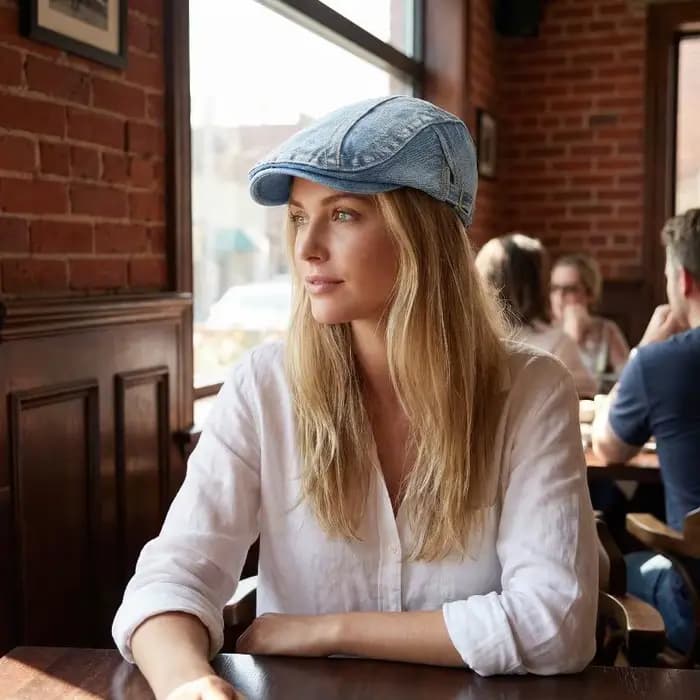Casquette Gavroche en Jean Lavé Unisexe Réglable pour Hommes et Femmes – Idéale pour les Activités de Plein Air