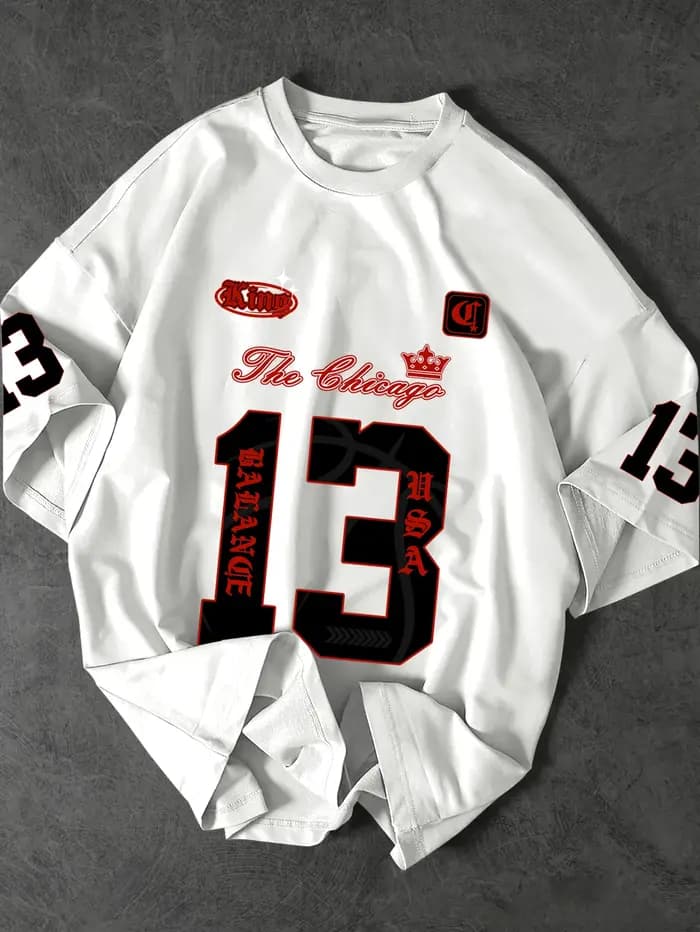 T-shirt pour homme, style maillot de basket Chicago 13