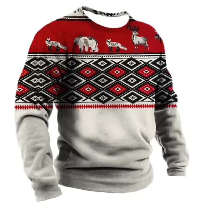 Streetwear imprimé 3D à manches longues pour hommes