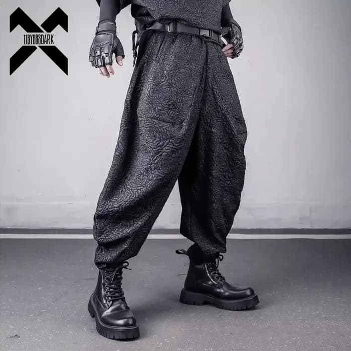 Pantalon Harem Jogger Noir 2026 pour Homme – Coupe Ample et Large – Style Streetwear Gothique Punk – Idéal Été