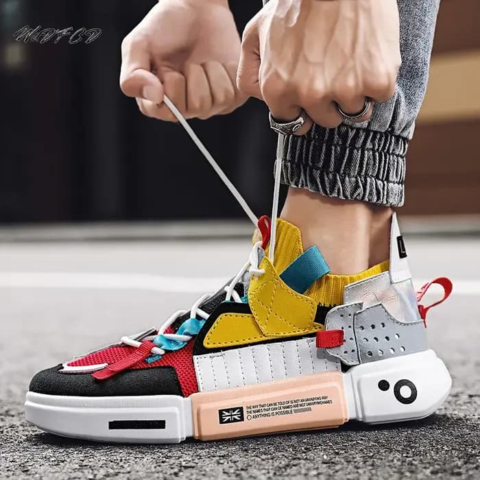 Sneaker décontractée grande taille 45 46 47 hommes femmes chaussures de conseil de créateur mode cuir maille respirant