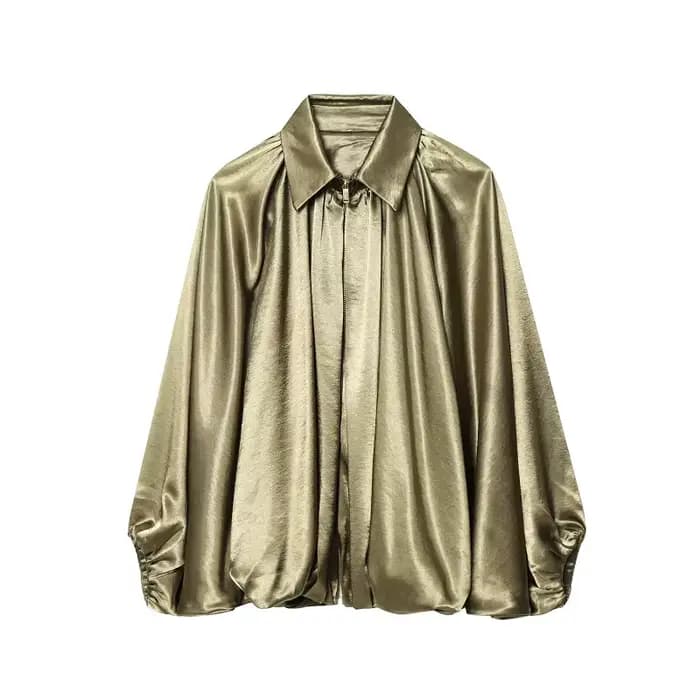 MUJER froncé Bomber vestes pour femmes gonflé surdimensionné veste femme manteaux d'été Demi-saison
