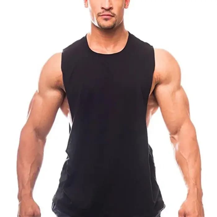 Marque juste vêtements de sport Fitness hommes côtés coupés T-shirts trous de bras tombés débardeurs de musculation entraînement gilet sans manches