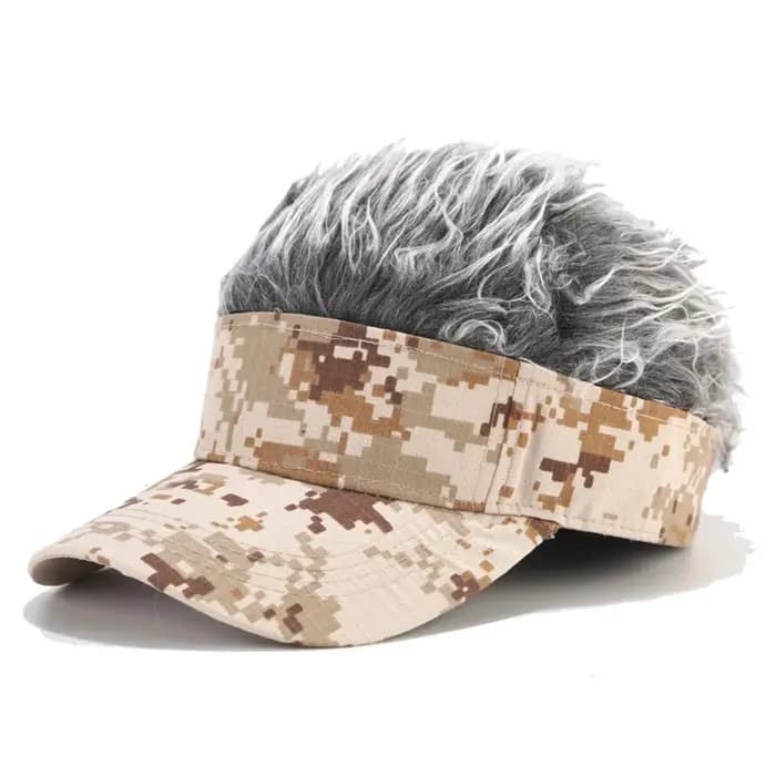 1 pièce Casquette de baseball camouflage avec perruque à cheveux pointus