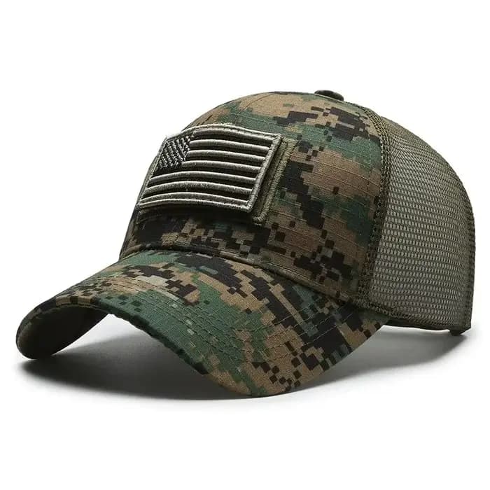 Autocollant de Camouflage drapeau américain, casquette de Baseball brodée, chapeau en filet pour hom