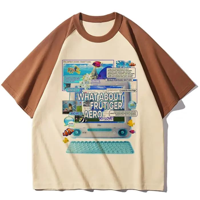 Frutiger Aero chemise adolescent Grunge classique années 80 numérique harajuku