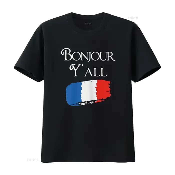 Bonjour Y tout drôle drapeau français t-shirt France amant vintage lavé homme mode décontracté élégant respirant unisexe polyvalent