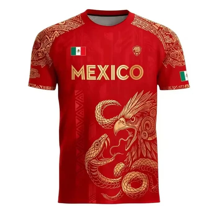 T-shirt pour homme avec imprimé drapeau du Mexique 2026