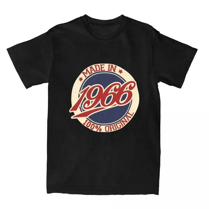 T-Shirt à Manches Courtes pour Homme, Haut en Coton, Vintage, Hip Hop, Fait en 1966