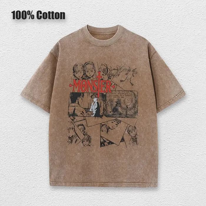 Anime monstre T-Shirts lavé hommes femmes coton Harajuku
