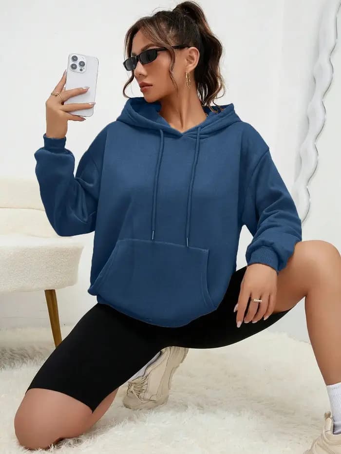Sweat à Capuche avec Poche pour Femme
