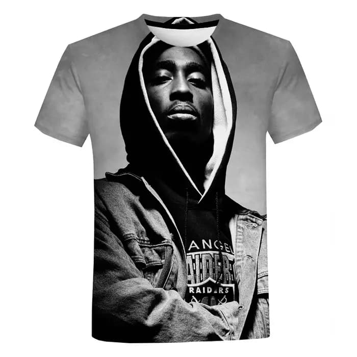 T-shirt surdimensionné pour homme Rapper 2PAC Hip Hop
