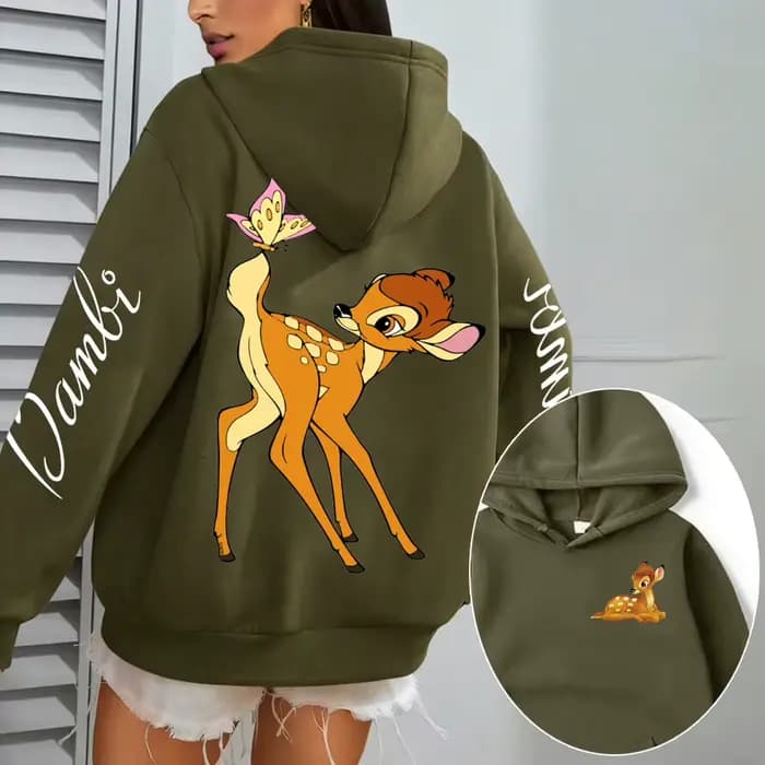 Sweat-shirt à capuche Bambi pour femme