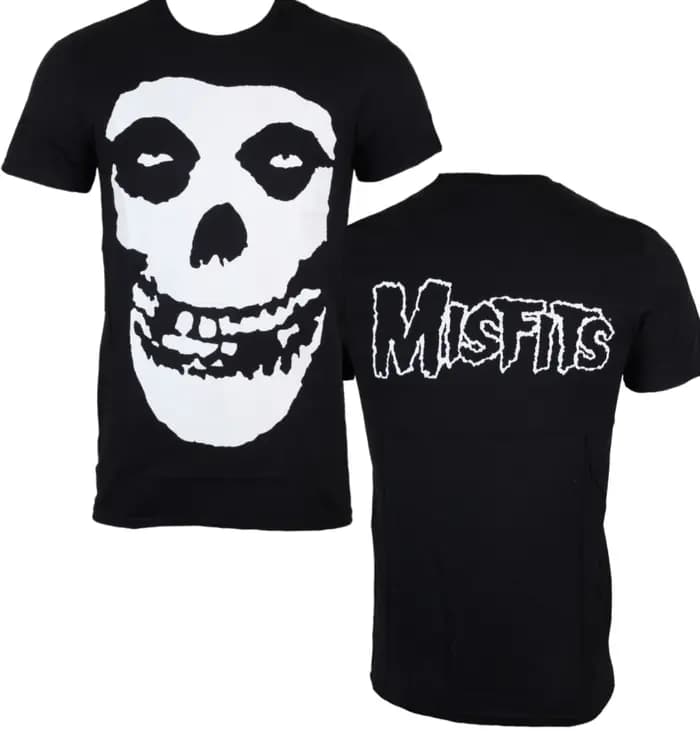 Misfits - T-shirt classique à motif de crâne de démon