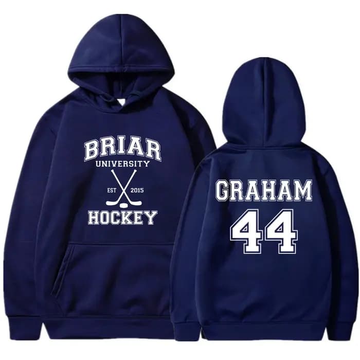 Briar University Graham 44 Hockey 2 Side Hoodies Off Campus Hockey Romance Hoodie Unisexe Sweat-shirt à capuche décontracté Cadeau pour les lecteurs