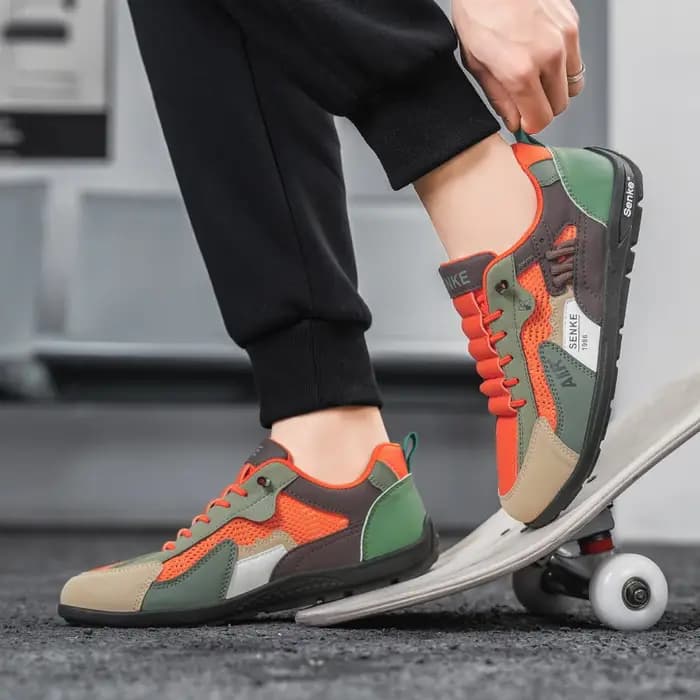 Nouvelles baskets rétro pour hommes été 2026 – Chaussures décontractées respirantes en maille et cuir à enfiler