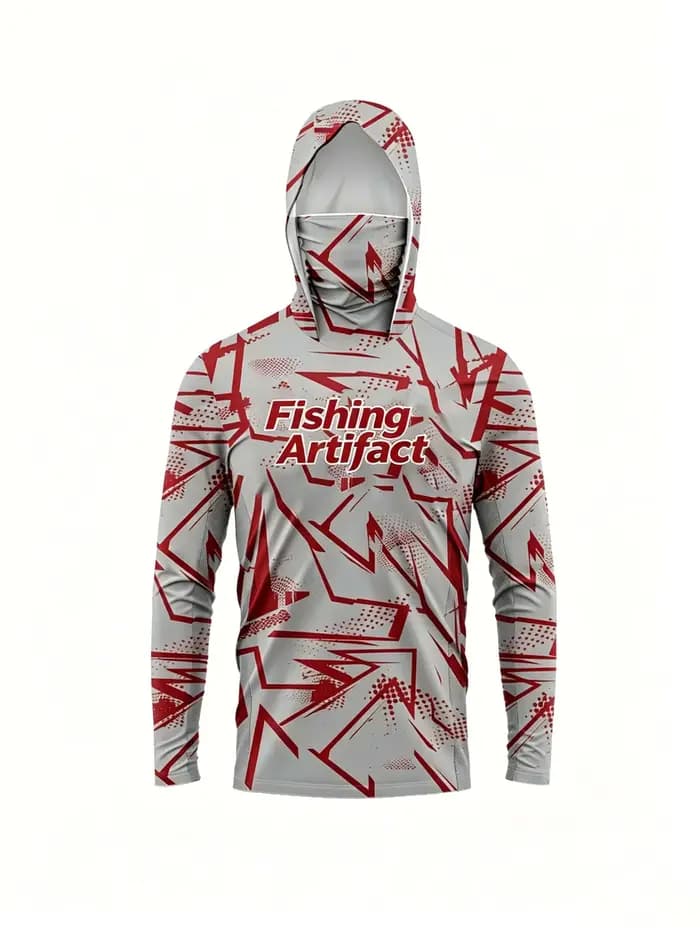 Chemise de pêche à capuche pour hommes avec masque facial