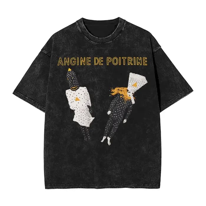 T-shirts unisexes imprimés groupe rock Angine De Poitrine, accessoires streetwear