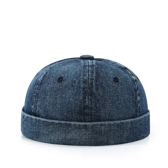 Mode Denim sans bride crâne casquette rétro hommes réglable Docker casquettes bonnet chapeau Hip Hop
