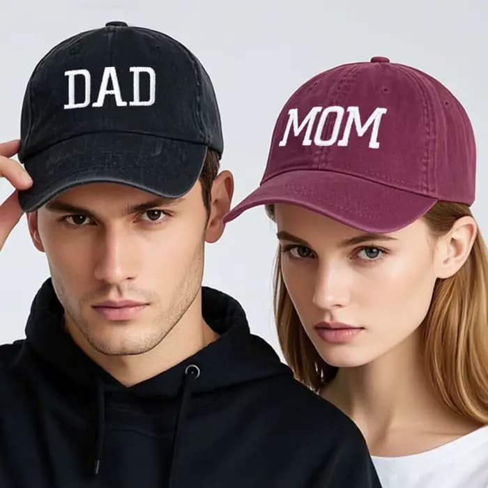 Casquette de Baseball en coton pur brodée DAD MOM pour hommes et femmes