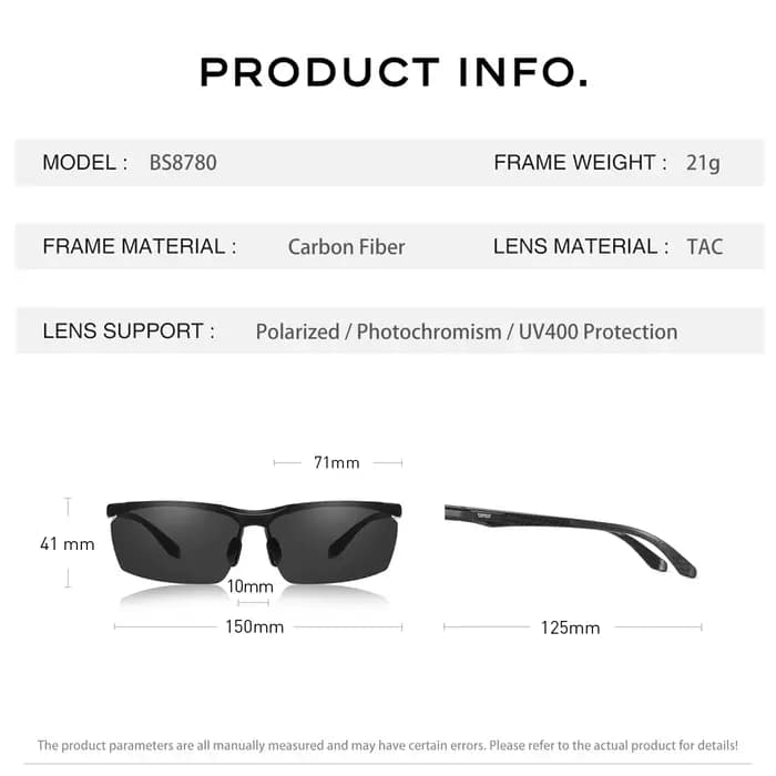 CAPONI – lunettes de soleil polarisées pour hommes, sport, conduite, photochromique, UV400, Alumini