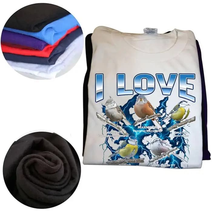 Drôle oiseau Meme j'aime les seins observation des oiseaux rétro T-shirts hommes imprimer t-shirt ample surdimensionné