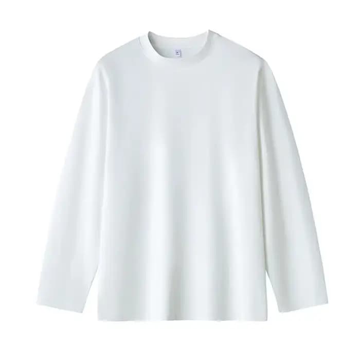 T-shirt à manches longues pour hommes, en coton, couleur unie, confortable, Streetwear, Baggy, tenda